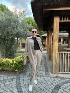 Biyeli tam fermuarlı Takım Taş