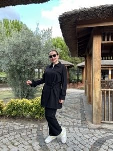 Biyeli tam fermuarlı Takım Siyah