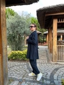 Biyeli tam fermuarlı Takım lacivert