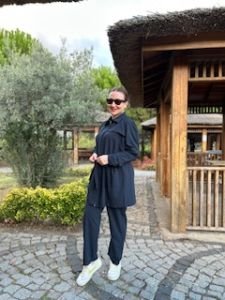 Biyeli tam fermuarlı Takım lacivert