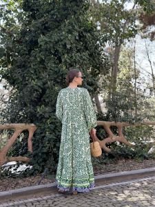 Yeşil Lotus Seçil elbise