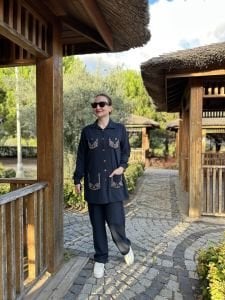 Taşlı Ceket Takım Lacivert