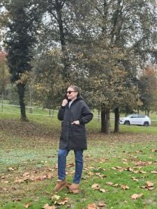 Kapitone kapüşonlu Ceket-mont Siyah