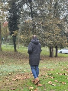 Kapitone kapüşonlu Ceket-mont Siyah