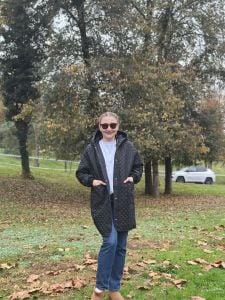 Kapitone kapüşonlu Ceket-mont Siyah