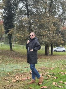 Kapitone kapüşonlu Ceket-mont Siyah