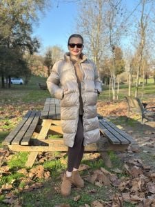 Sütlükahve fermuarlı şişme mont