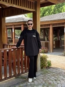 Paraşüt gömlek Cep detaylı TAKIM SİYAH