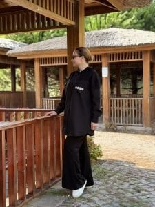 Paraşüt gömlek Cep detaylı TAKIM SİYAH