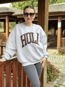Gri Oversize Hola sweatshirt