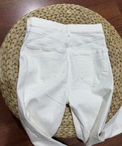 River skinny denim pantolon beyaz