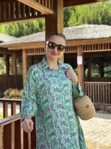 Bali gömlek elbise mint