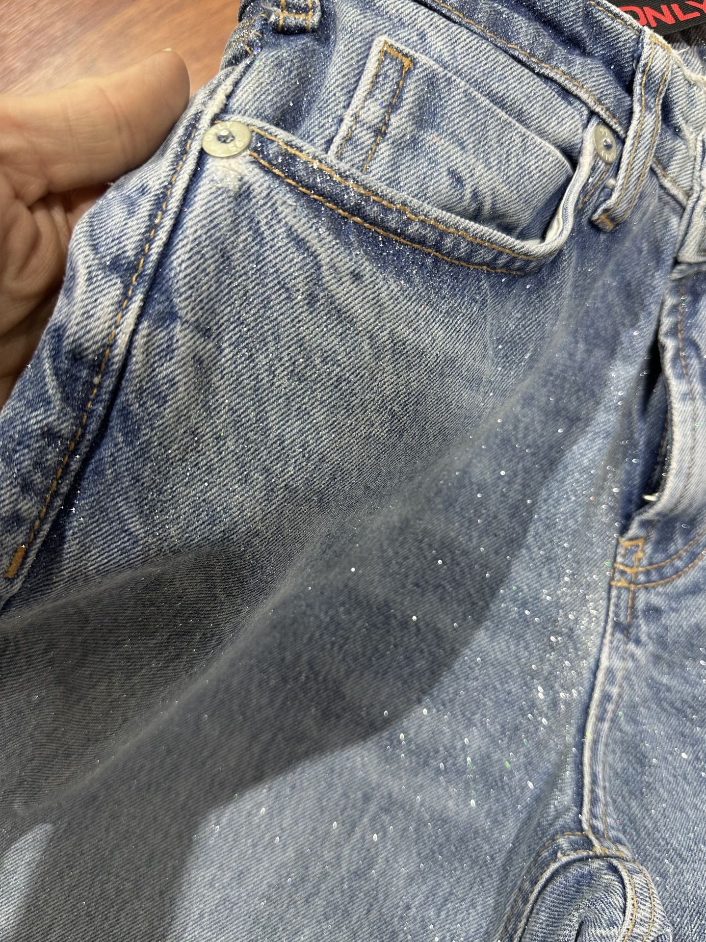 Orjinal Simli kot pantolon mavi