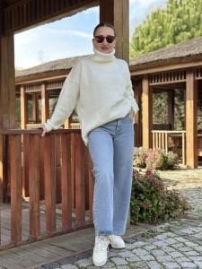 Orjinal Simli kot pantolon mavi