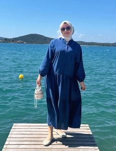 Tensel düz katleya lacivert