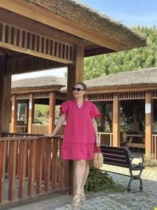 Fuşya barbie pamuk elbise