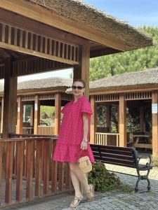 Fuşya barbie pamuk elbise