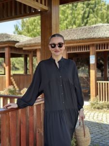 Tensel kumaş düz katleya siyah