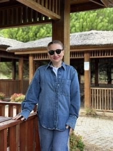 Orjinal HM kot gömlek TEK CEP DETAYLI mavi