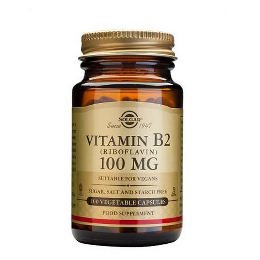 Solgar Vitamin B2 (Riboflavin) 100mg Vegi Kapsül 100