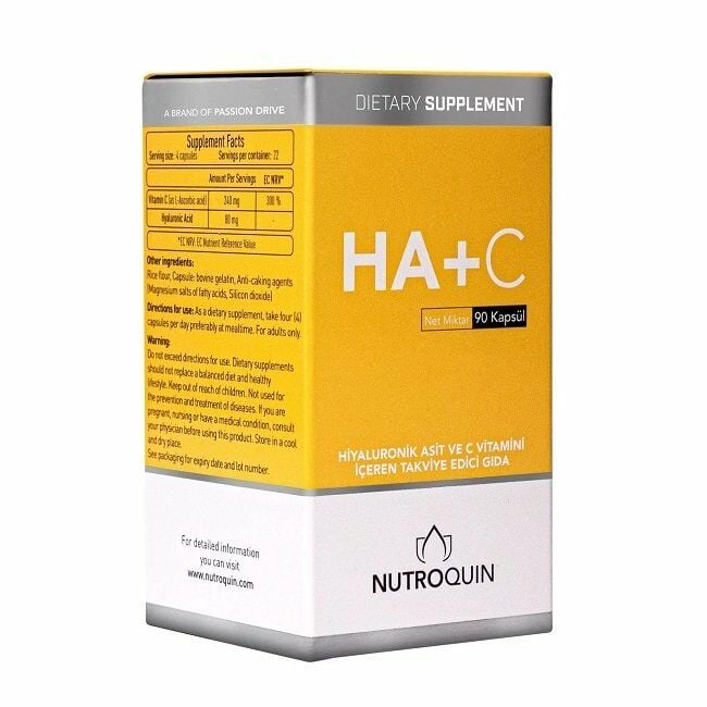 HA+C Hiyaluronik Asit Ve Vitamin C İçeren Takviye Edici Gıda 90 Kapsül