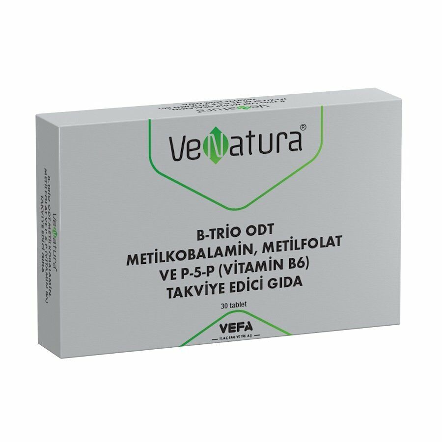 VeNatura B-Trio ODT Metilkobalamin,Metilfolat Ve P-5-P Tablet 30lu