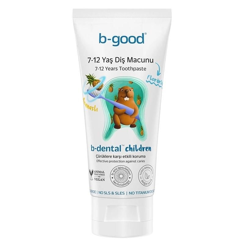 B-Good B-Dental 7-12 Yaş Çocuk Diş Macunu Florürlü Ananas 50 ml