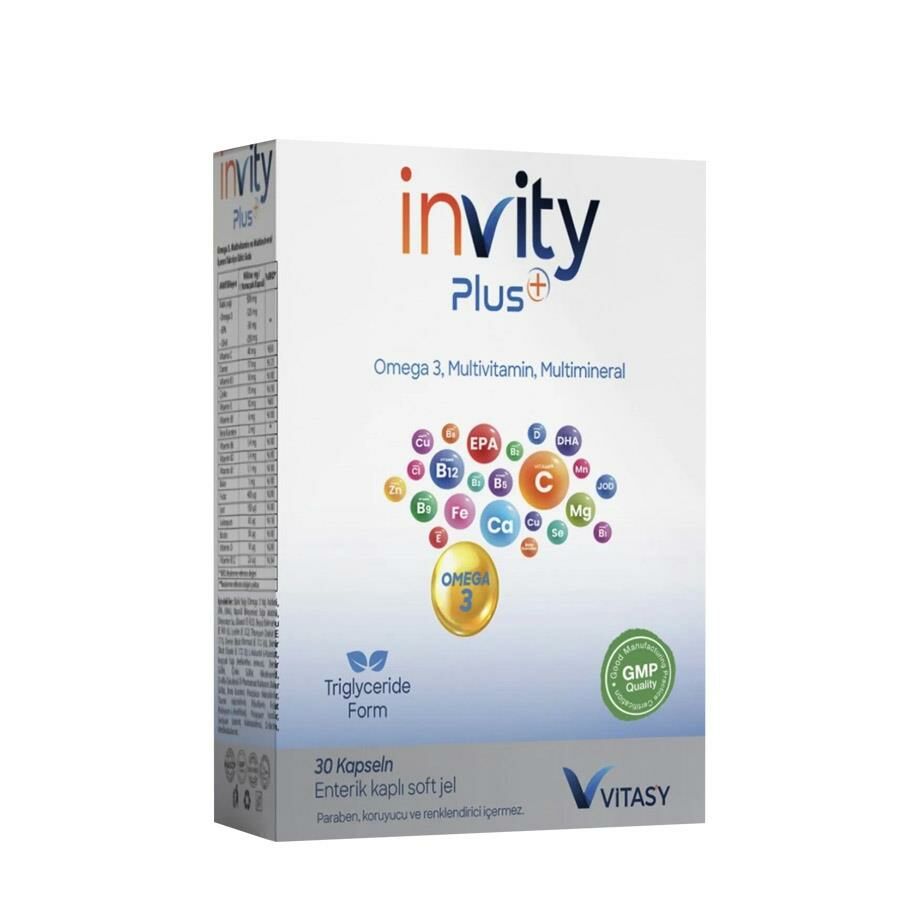 Vitasy Invity Plus Omega-3 Multivitamin 30 Soft Kapsül