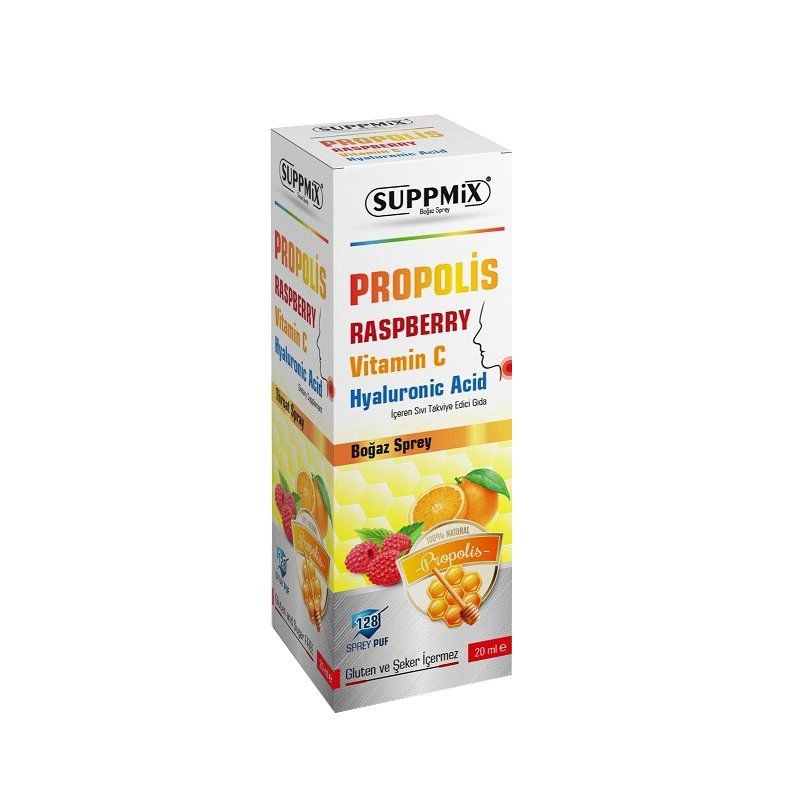 Suppmix Propolis Raspberry Vitamin C Hyaluronik Asit Boğaz Sprey 20ml