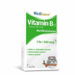 Wellcare Vitamin B12 (Metilkobalamin) 500mcg Dil Altı Sprey 5ml