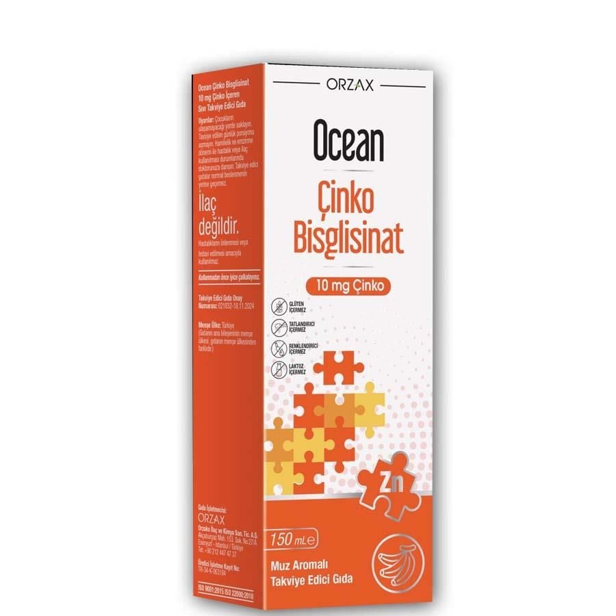 Ocean Çinko Bisglisinat 10mg Sıvı 150ml