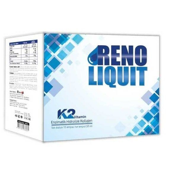 Reno Liquit K2 Vitamin Enzimatik Hidrolize Kollajen 15X30ml Oral İçilebiir Ampul