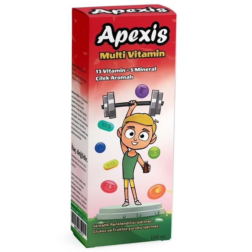 Apexis Multivitamin Şurup Çilek Aromalı 150ml