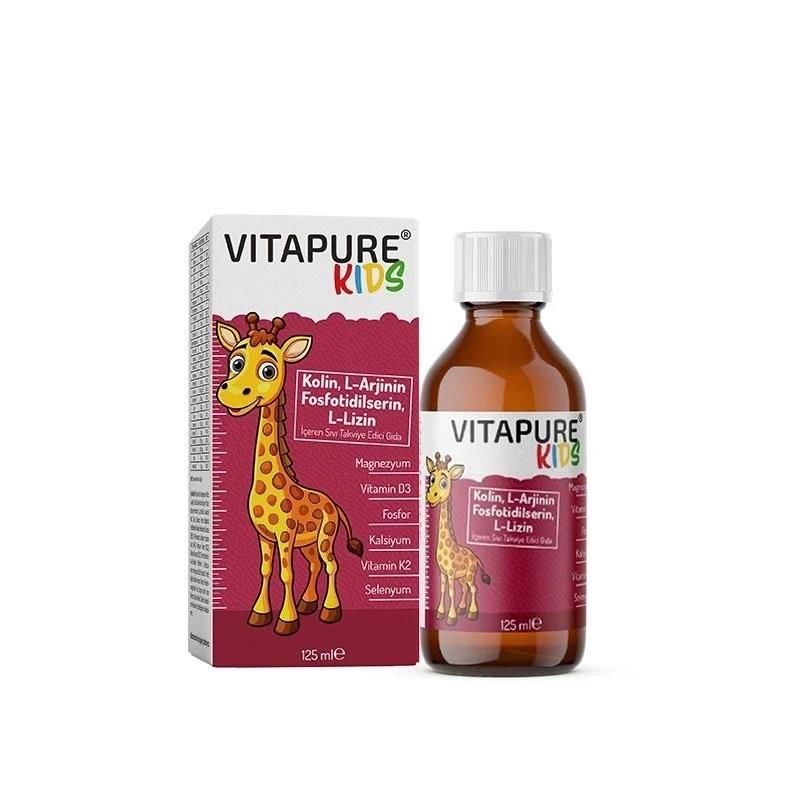 Vitapure KIDS Kolin, L-Arjinin, Fosfatidilserin, L-Lizin Sıvı 125ml