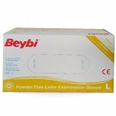 Beybi Latex Muayene Eldiveni Pudrasız Large 100'lü Paket