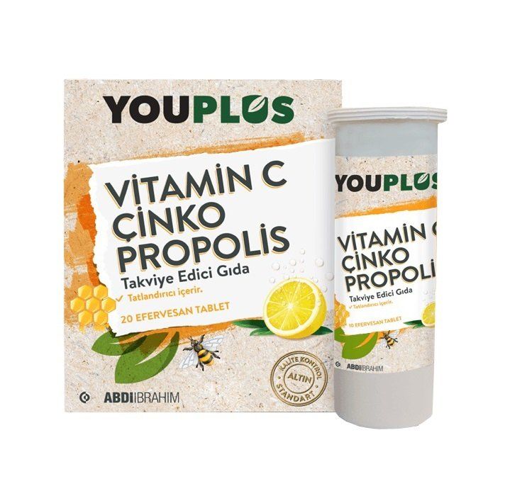 YouPlus Vitamin C Çinko Propolis 20 Effervesan Tablet