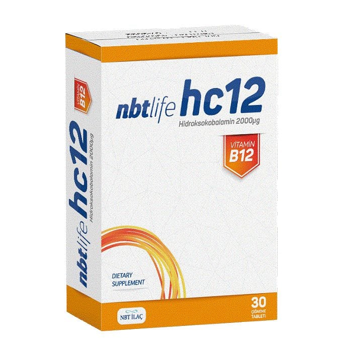 NBT Life HC12 Hidroksikobalamin 30 Çiğneme Tableti