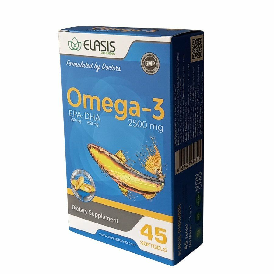 Elasis Omega 3 2500mg Softgel Kapsül 45 li