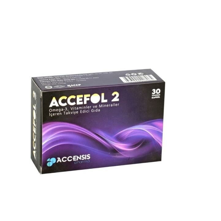 Accefol 2 Omega3 Folik Asit 30 Kapsül