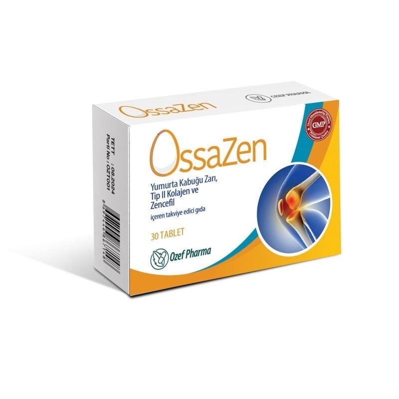 Ossazen Yumurta Kabuğu Zarı, Tip II Kollajen ve Zencefil 30 Tablet