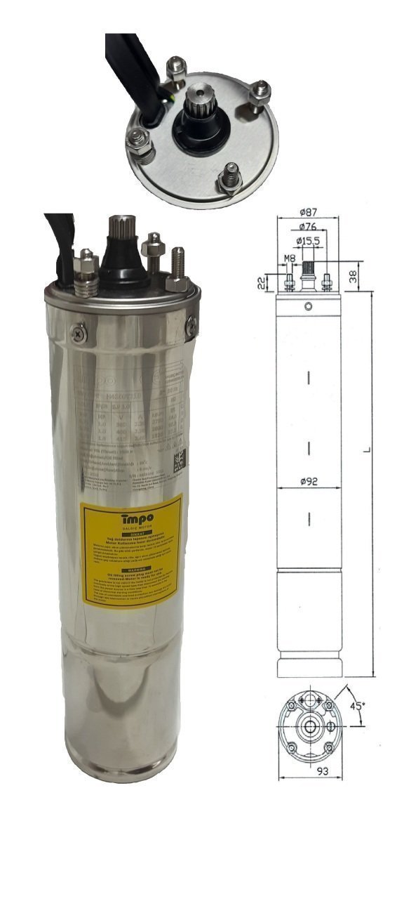 İmpo Döküm Başlık S4 10HP Trifaze Tek Motor (7.5kw-380V)