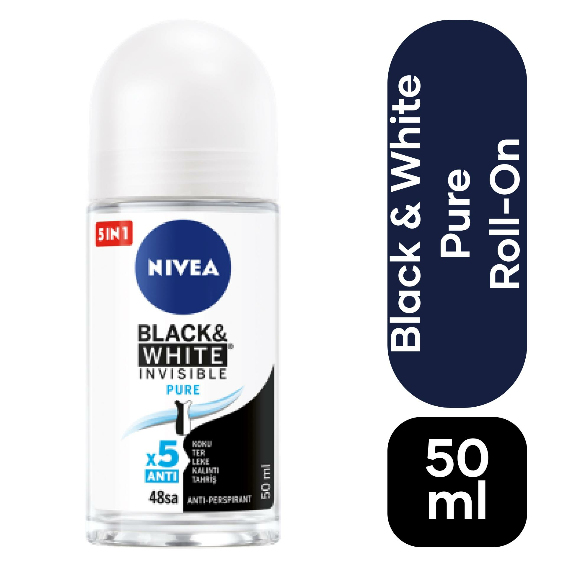 Nivea Kadın Roll-On Invisible Black & White Pure 50 ml