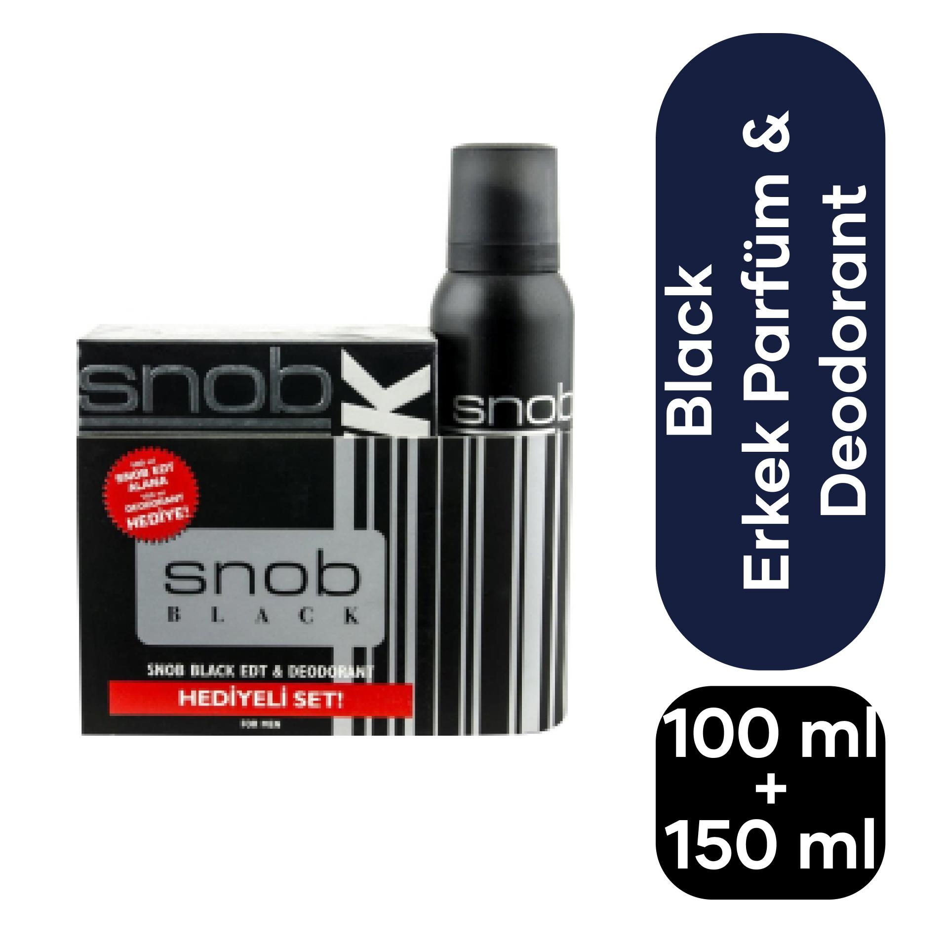 Snob Parfüm Seti Black EDT 100 ml + 150 ml Deodorant Erkek