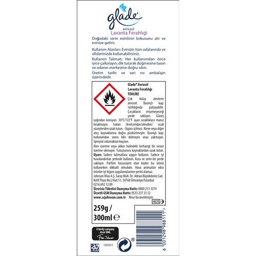 Glade Sprey Aerosol Oda Kokusu Lavanta Ferahlığı  300 ml