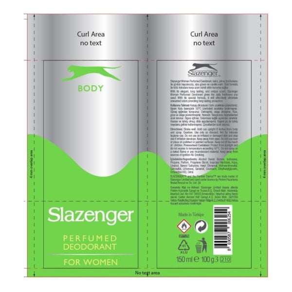 Slazenger Women Perfumed Kadın Deodorant Sprey Yeşil 150 ml