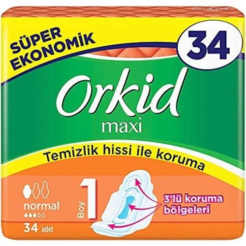 Orkid Maxi Hijyenik Ped Normal Süper Ekonomik Paket 34'lü
