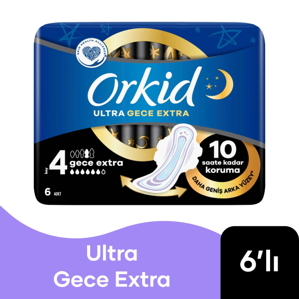 Orkid Hijyenik Ped Ultra Gece Extra 6'lı