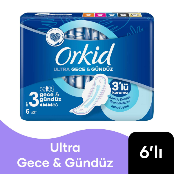 Orkid Ultra Hijyenik Ped Gece & Gündüz Tekli Paket 6'lı