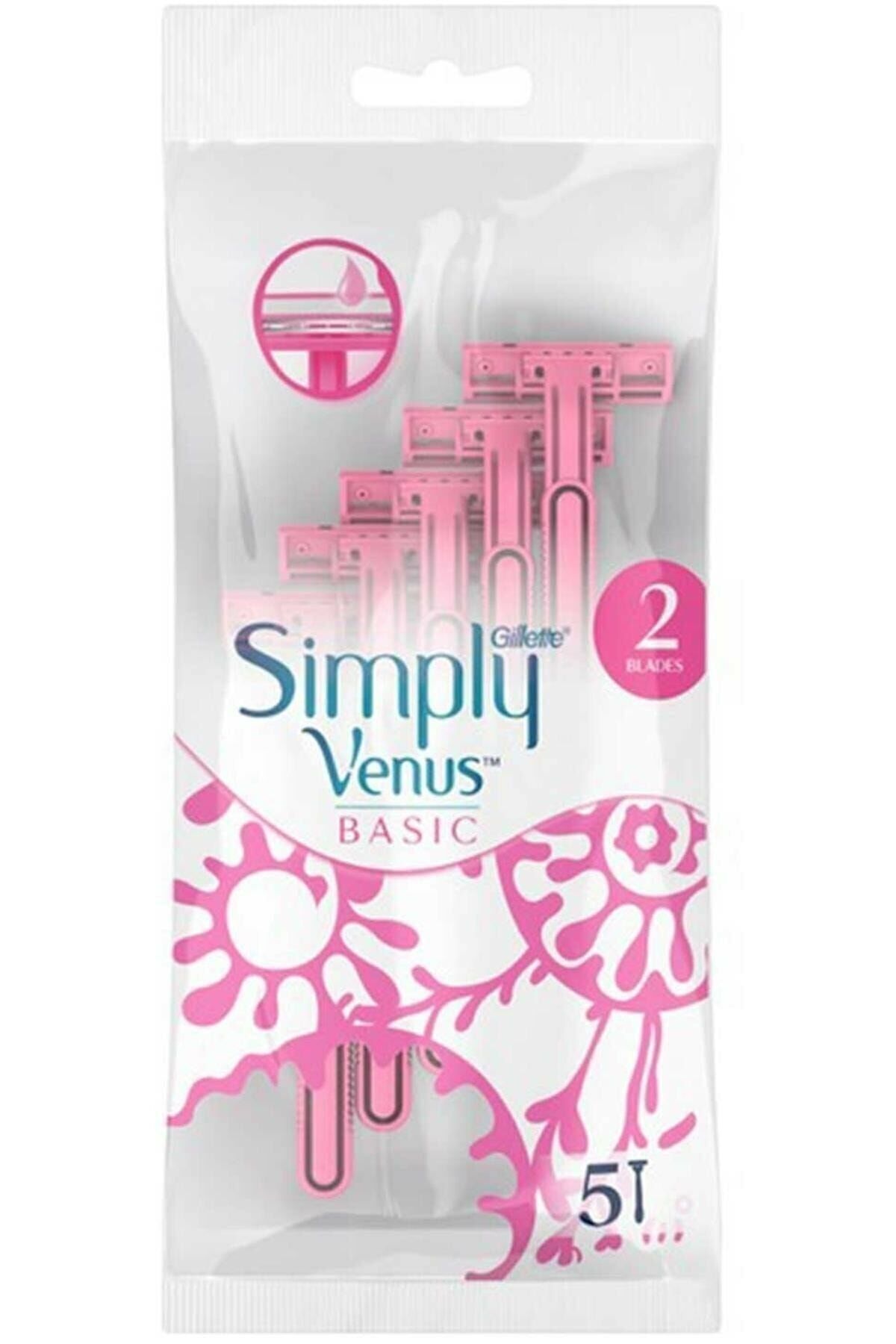 Gillette Venus Simply Venus 2 Basic Kadın Tıraş Bıçağı 5'li