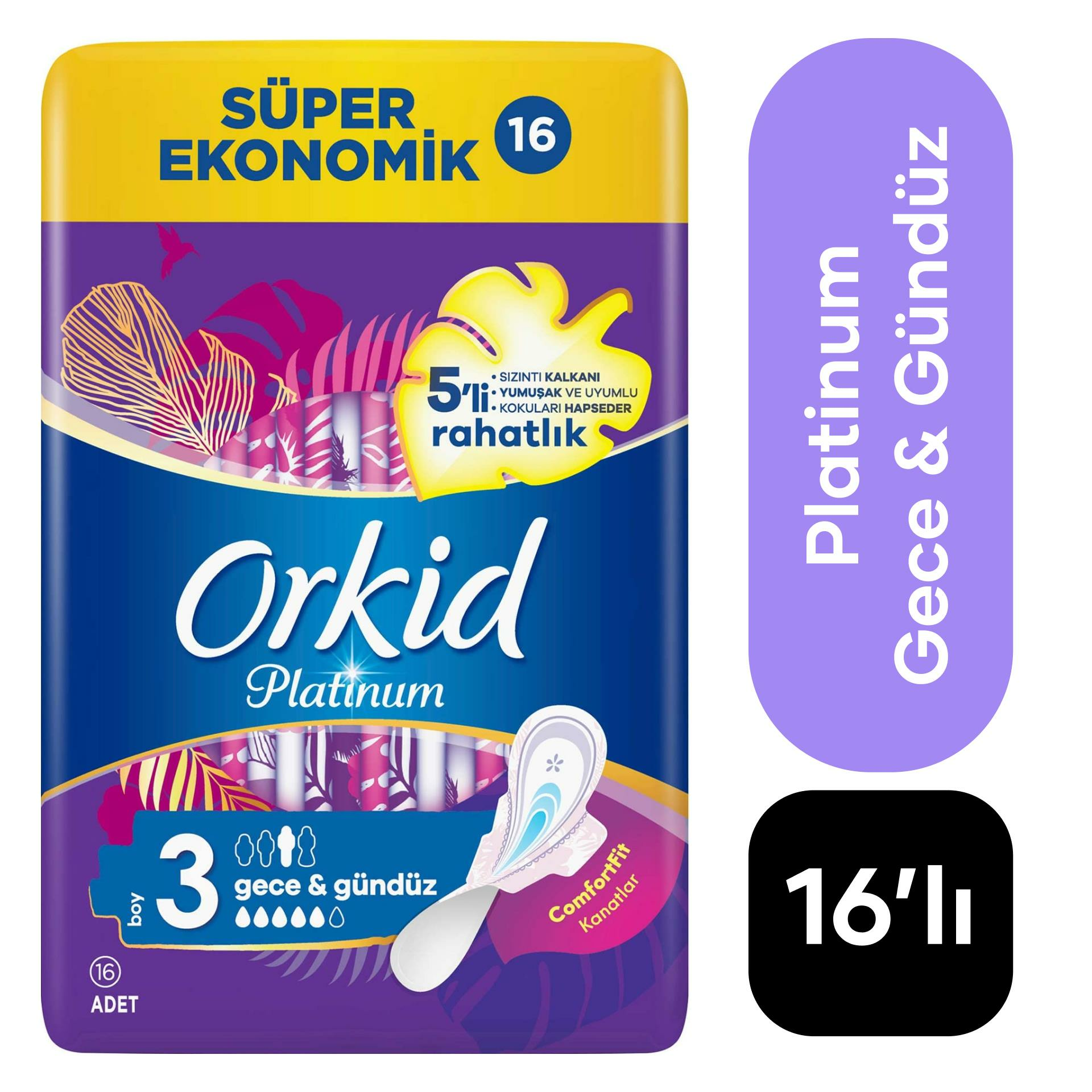 Orkid Platinum Gece Süper Ekonomik Paket 16'lı